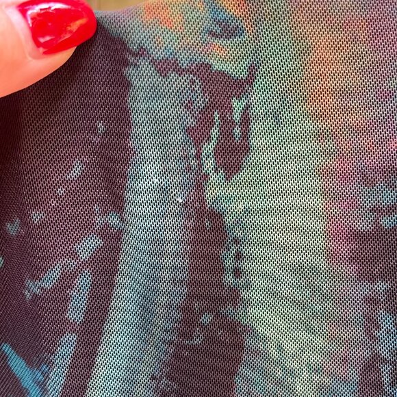 Zara Mesh Printed Midi Skirt – Size Medium - Picture 2 of 5